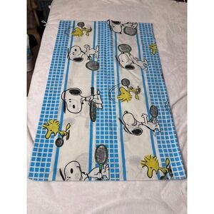 Vintage Tastemaker Peanuts Snoopy Woodstock Tennis Standard Pillowcase Blue